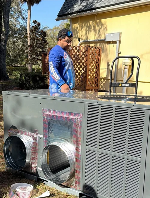 HVAC system service and diagnostic work