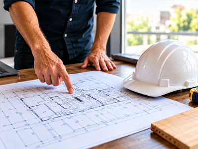 Reviewing construction plans for spray foam insulation installation