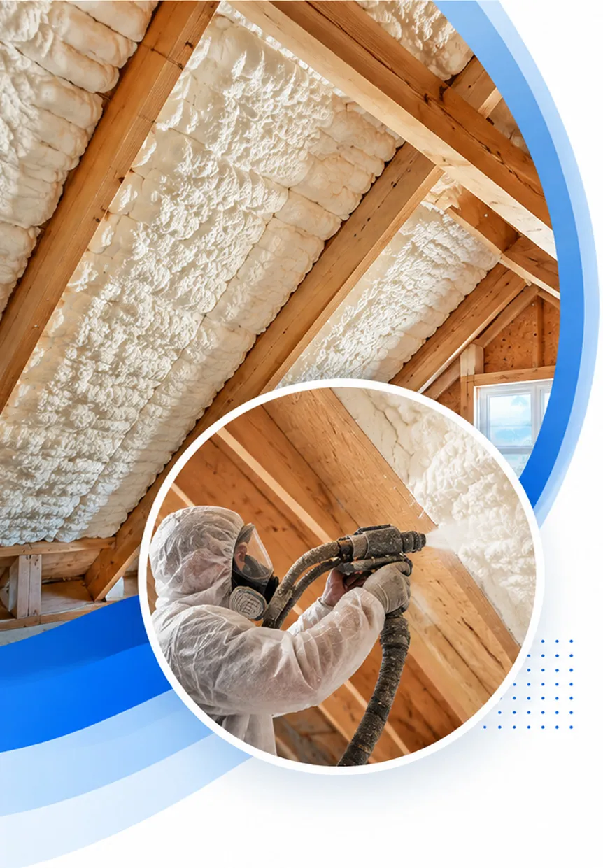 Professional spray foam insulation installed inside a residential attic in Pinellas County Florida
