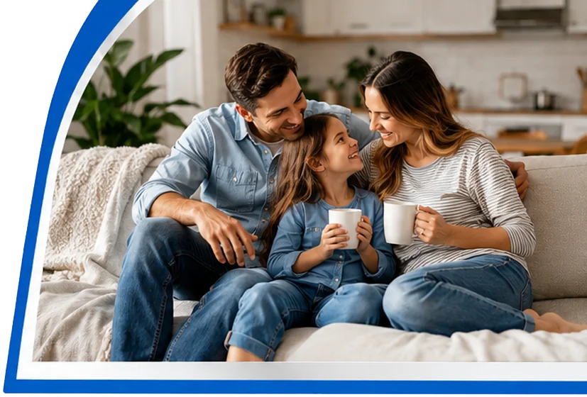 Family enjoying indoor comfort with air conditioning